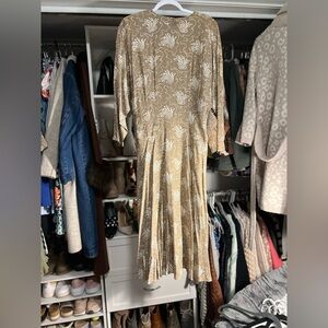 Vintage Michelle Stuart Tan Floral Dress